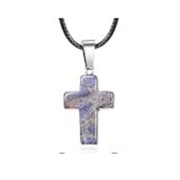 Cross Gemstone Pendant Charms Cross Quartz Crystal Charms for Necklace Earrings - Picture 1 of 1